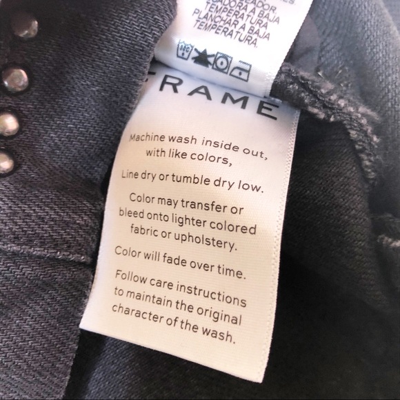 Frame | Le Studded Black Denim Mini Skirt Sz 28/6 - Picture 7 of 8